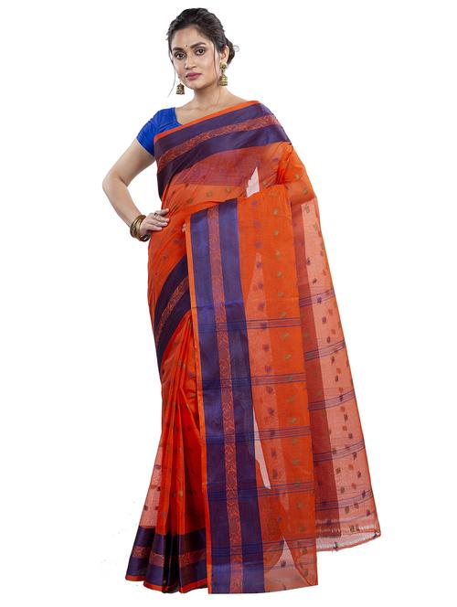 women self design tant saree - 21566664 - Very Small Image - 1