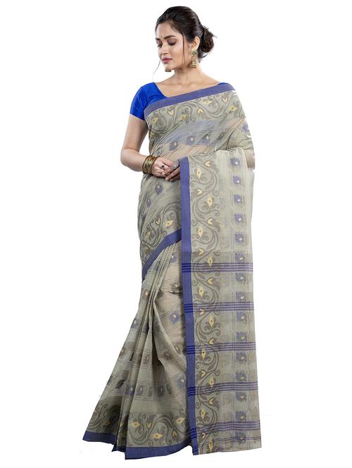 women self design tant saree - 21566672 - Very Small Image - 1