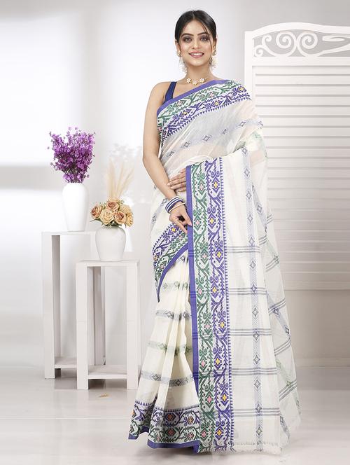 women self design tant saree - 21566684 - Very Small Image - 1