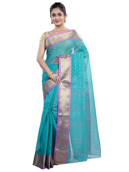 women self design tant saree - 21566694 - Very Small Image - 1