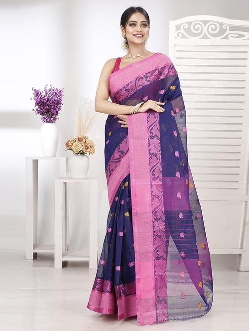 women self design tant saree - 21566706 - Very Small Image - 1