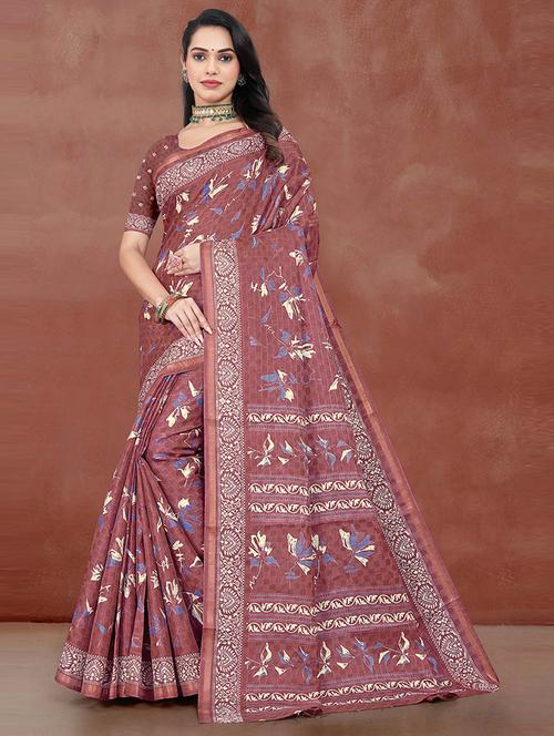 women floral printed saree - 21567091 - Very Small Image - 1