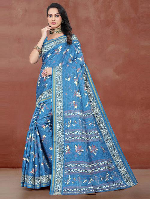 women floral printed saree - 21567092 - Very Small Image - 1