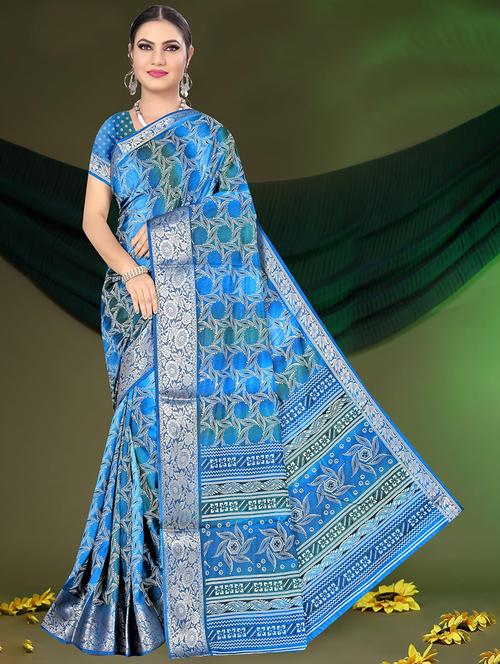 women printed bordered saree - 21567454 - Very Small Image - 1