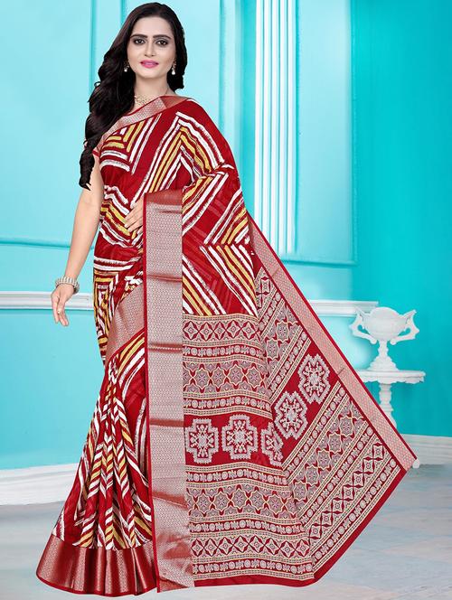 women zari border printed saree - 21567525 - Very Small Image - 1