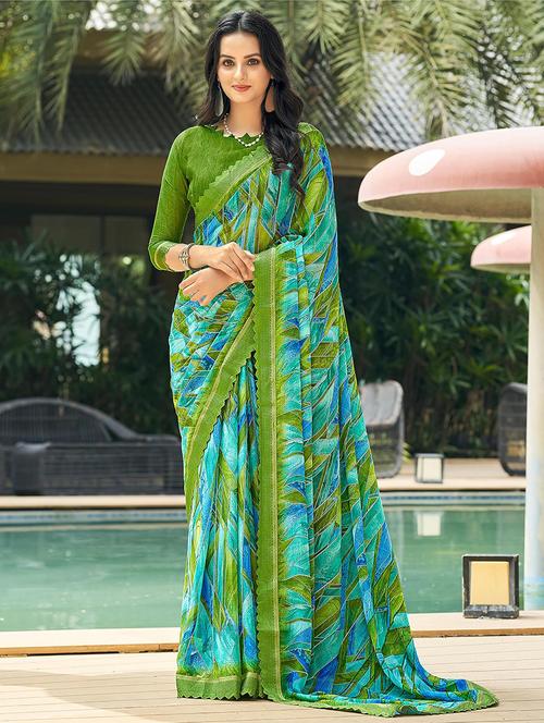 women geometric printed saree - 21567645 - Very Small Image - 1