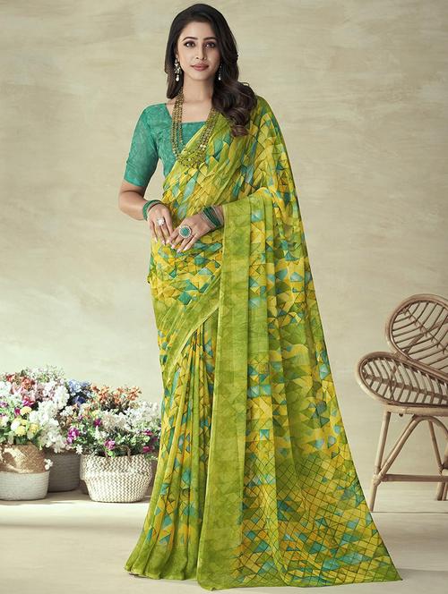 women geometric printed saree - 21567676 - Very Small Image - 1