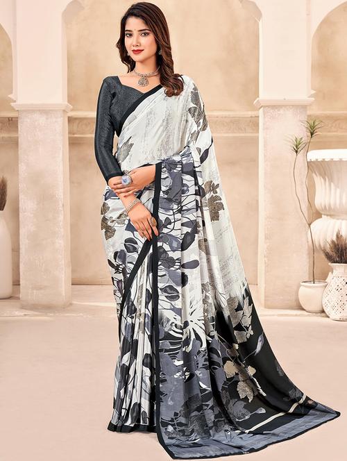 women floral printed saree - 21567803 - Very Small Image - 1