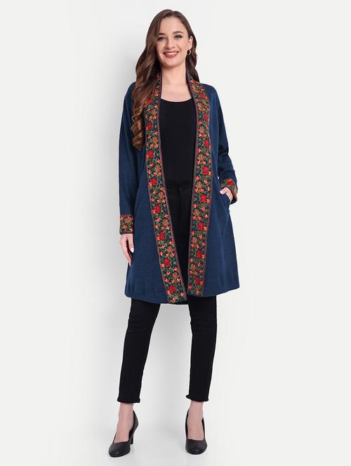 women embroidered long sleeve shrug - 21568347 - Very Small Image - 1