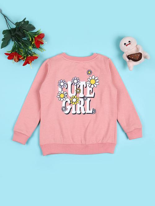 girls pink front & back print long sleeve sweatshirt - 21569776 - Very Small Image - 1