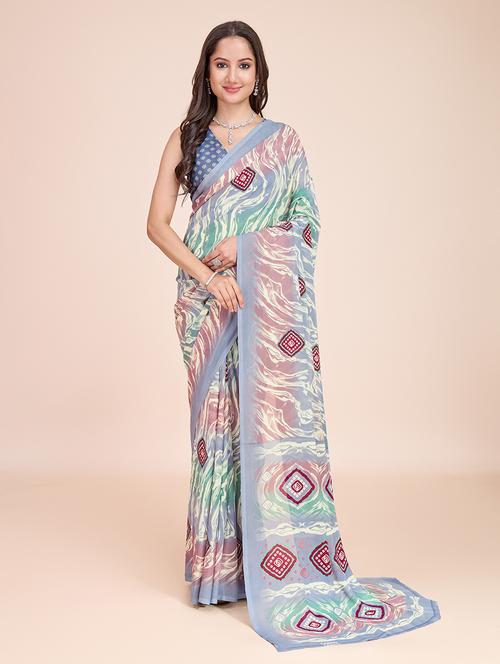 women bandhani printed saree - 21571684 - Very Small Image - 1