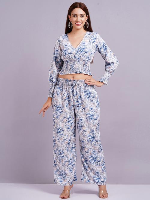 women blue paisley print co-ord set - 21572565 - Very Small Image - 1