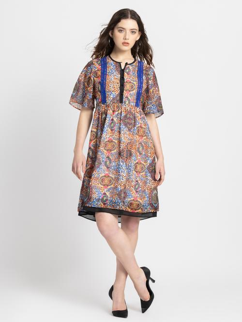 women printed georgette a-line dress - 21572760 - Very Small Image - 1