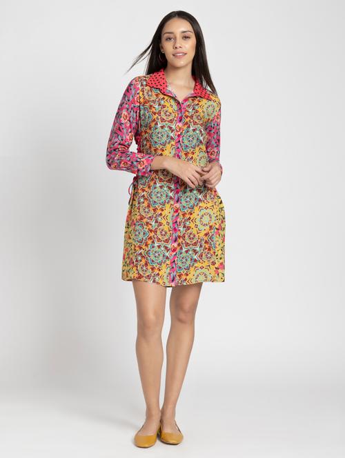 women multi colored printed shirt dress - 21572777 - Very Small Image - 1