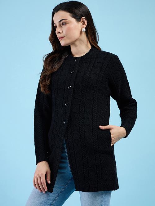 women self design long sleeves cardigan - 21572866 - Very Small Image - 1