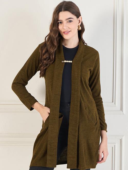 women solid long sleeves shrug - 21572889 - Very Small Image - 1
