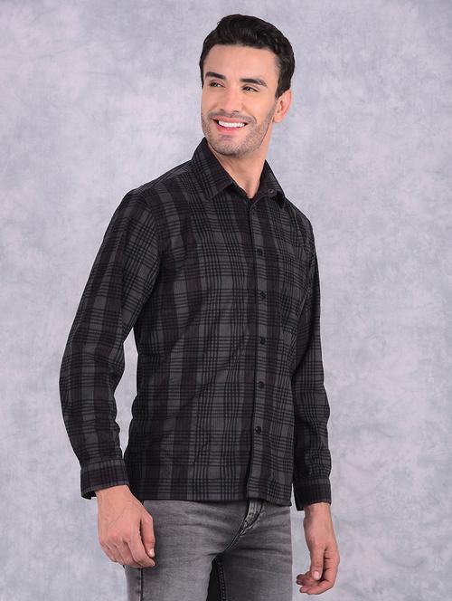 men checkered collared regular fit long sleeve shirt - 21573855 - Very Small Image - 1