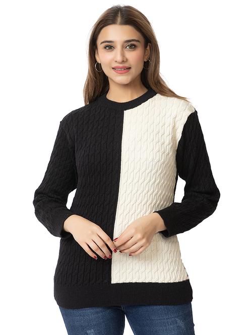 women color block long sleeves pullover - 21574033 - Very Small Image - 1