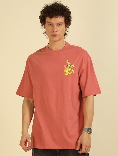 men front & back printed round neck oversized t-shirt - 21574220 - Very Small Image - 1