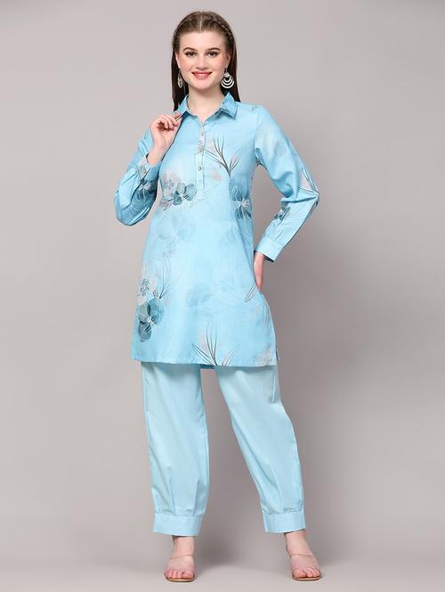 women floral shirt colllar neck co-ord set - 21574257 - Very Small Image - 1