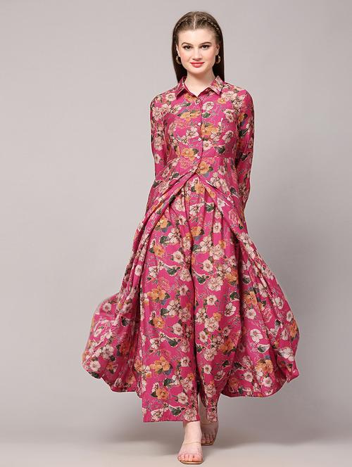 women floral print kurta palazzo set - 21574822 - Very Small Image - 1