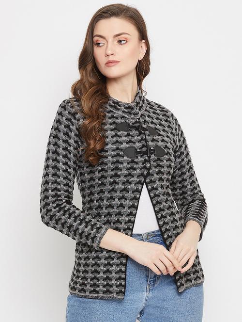women self design long sleeve cardigan - 21574831 - Very Small Image - 1