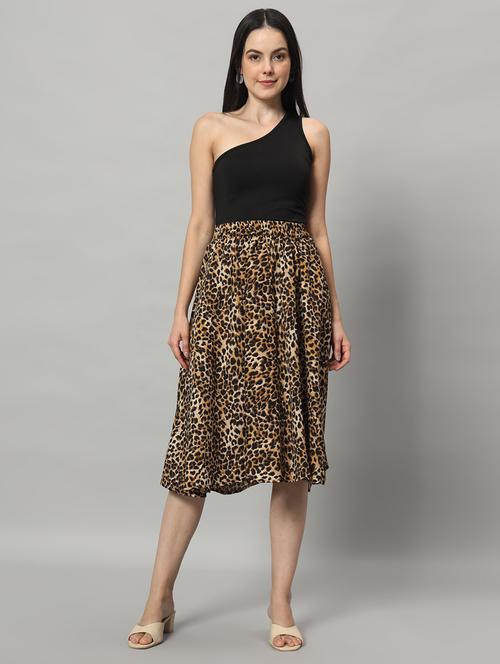 women mid-rise animal printed a-line skirt - 21575004 - Very Small Image - 1