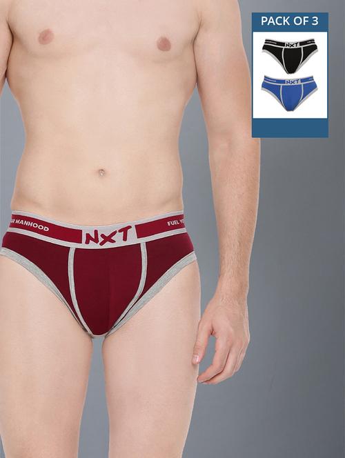 men pack of 3 solid hipster briefs - 21575303 - Very Small Image - 1
