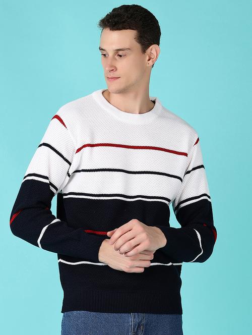 men long sleeves color block pullover - 21575574 - Very Small Image - 1
