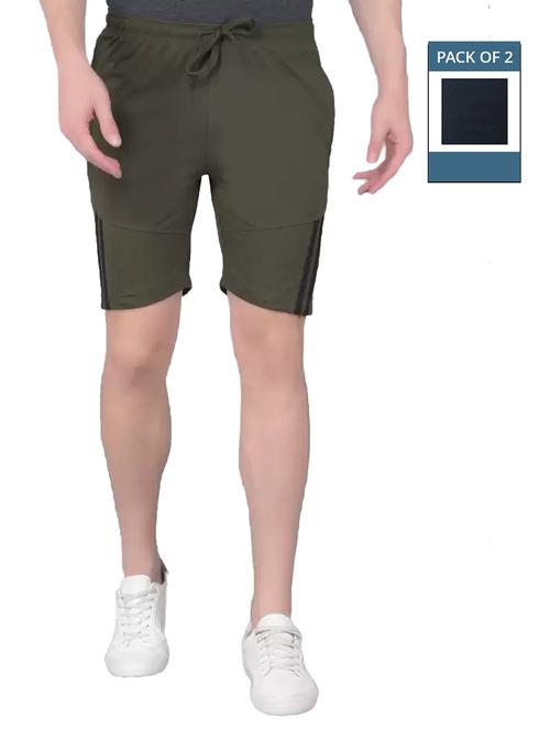 men pack of 2 solid regular fit shorts - 21576066 - Very Small Image - 1