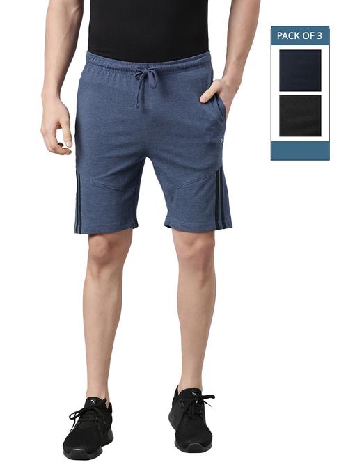 men pack of 3 solid regular fit shorts - 21576069 - Very Small Image - 1