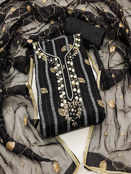 women self design unstitched suit set with embroidery - 21576516 - Very Small Image - 1
