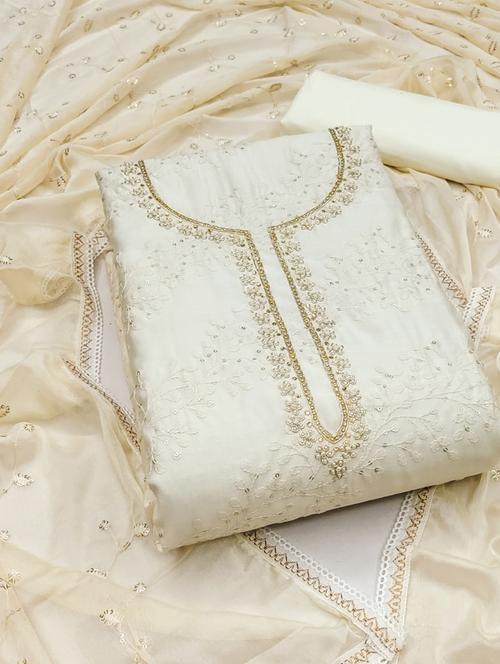 women embellished unstitched suit set - 21576648 - Very Small Image - 1