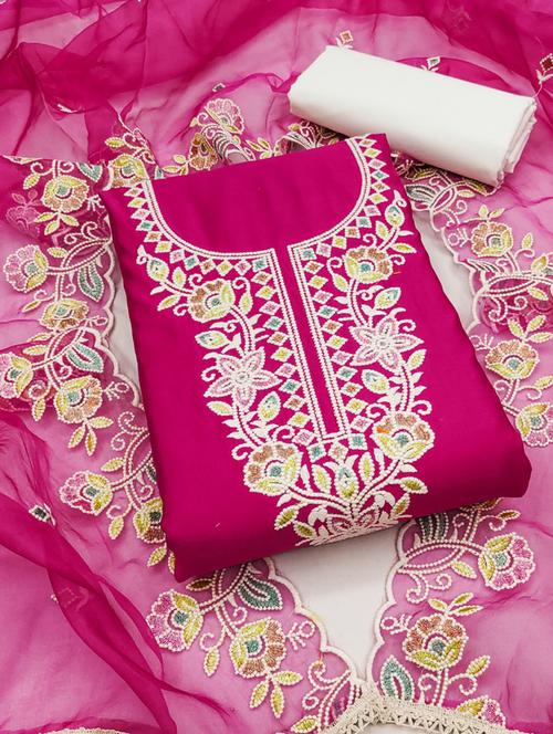 women embroidered unstitched suit set - 21576666 - Very Small Image - 1