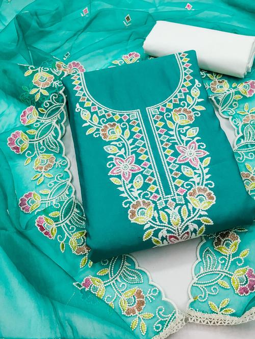 women embroidered unstitched suit set - 21576667 - Very Small Image - 1