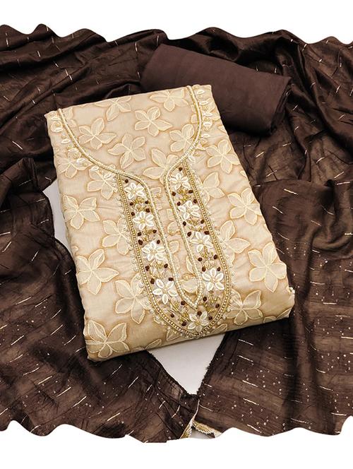 women embellished 3-piece unstitched dress material - 21576727 - Very Small Image - 1