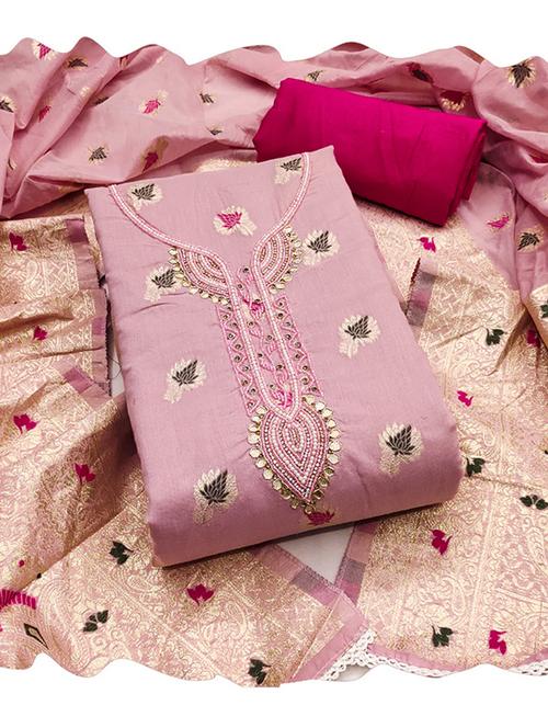 women embroidered 3-piece unstitched dress material - 21576729 - Very Small Image - 1