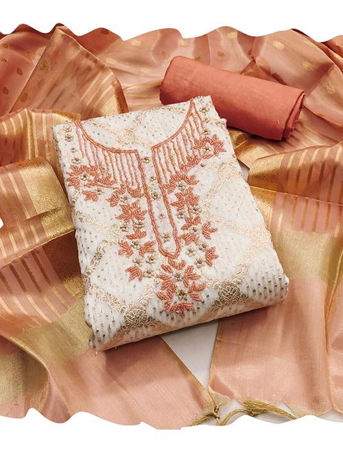 women embroidered 3-piece unstitched dress material - 21576734 - Very Small Image - 1