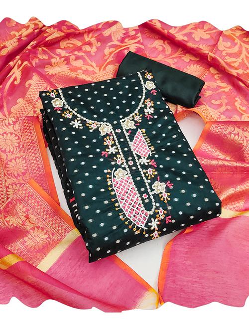 women embroidered 3-piece unstitched dress material - 21576748 - Very Small Image - 1