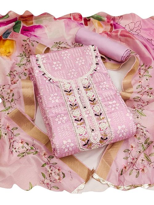 women embroidered 3-piece unstitched dress material - 21576769 - Very Small Image - 1