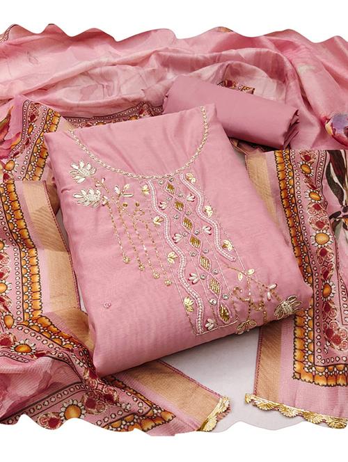 women embellished 3-piece unstitched dress material - 21576786 - Very Small Image - 1