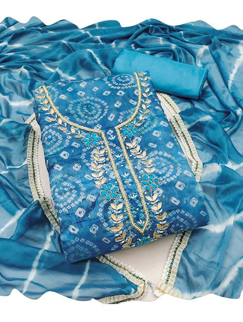 women embroidered 3-piece unstitched dress material - 21576802 - Very Small Image - 1