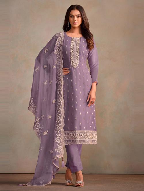 women embroidered 3-piece unstitched dress material - 21576829 - Very Small Image - 1