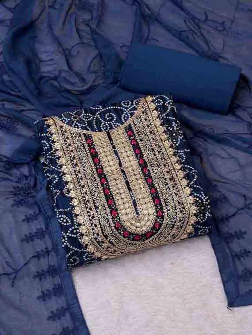 women embroidered 3-piece unstitched dress material - 21576911 - Very Small Image - 1