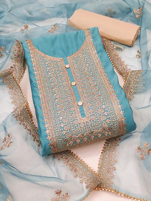 women embroidered unstitched suit set - 21577142 - Very Small Image - 1