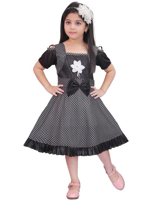 girls polka dots printed square neck a-line dress - 21577363 - Very Small Image - 1