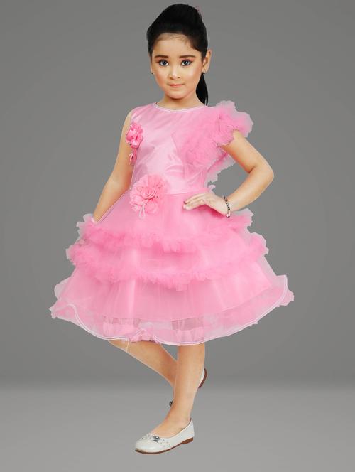 girls solid detailed sleeveless frock - 21577400 - Very Small Image - 1