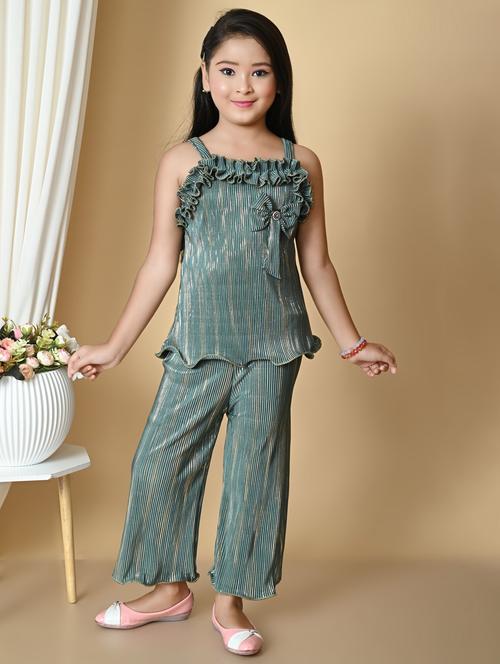 girls self design sleeveless twin set - 21577504 - Very Small Image - 1