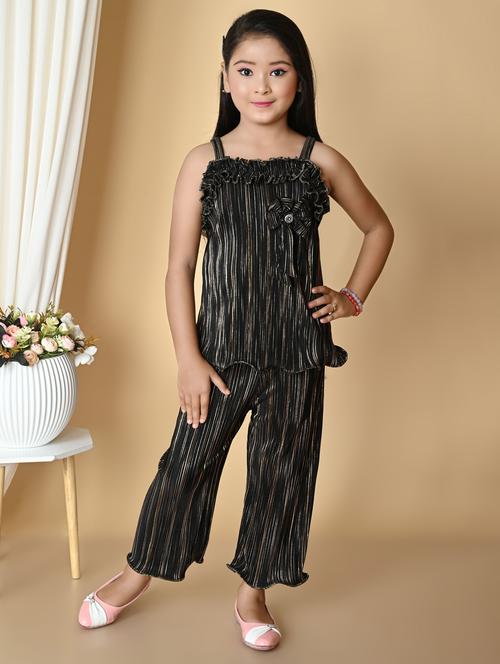 girls self design sleeveless twin set - 21577524 - Very Small Image - 1