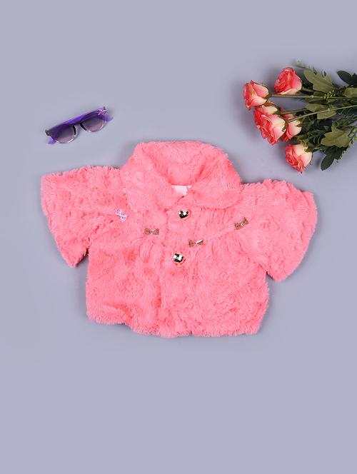 girls pink solid long sleeve coat - 21580070 - Very Small Image - 1